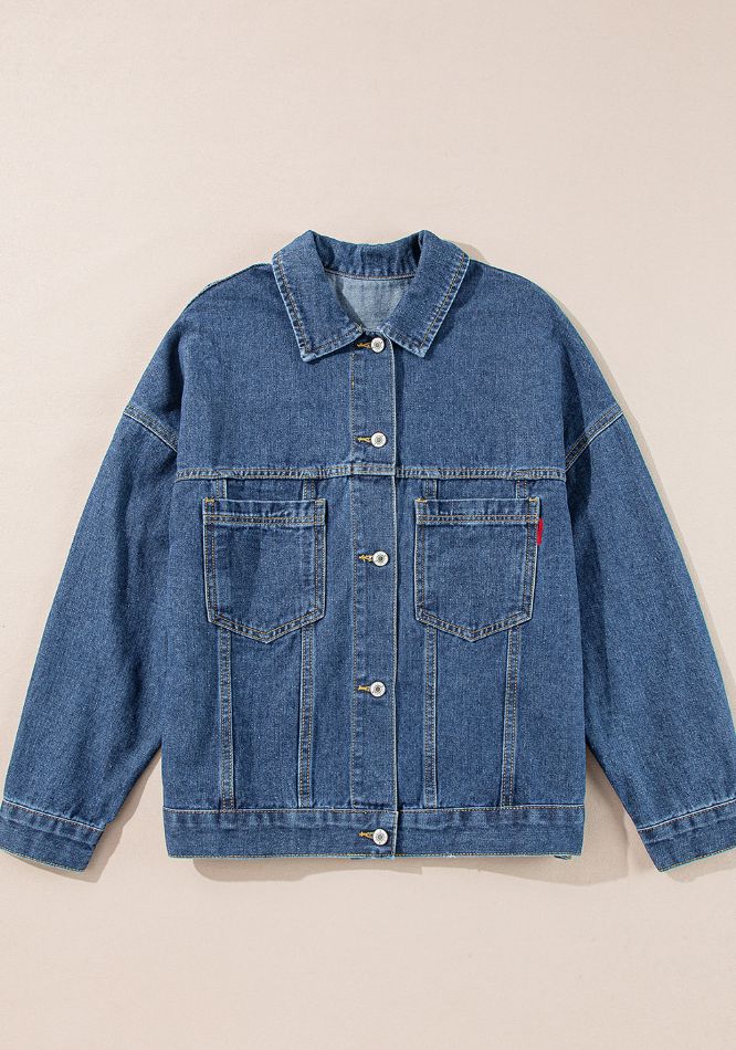 Pocketed Button Up Denim Jacket