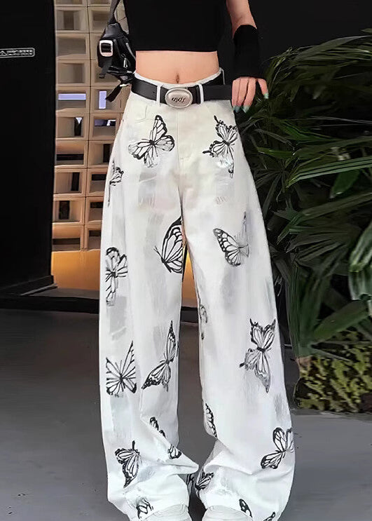 Butterfly Print Wide-Leg Pants – Stylish Streetwear for Everyday Chic