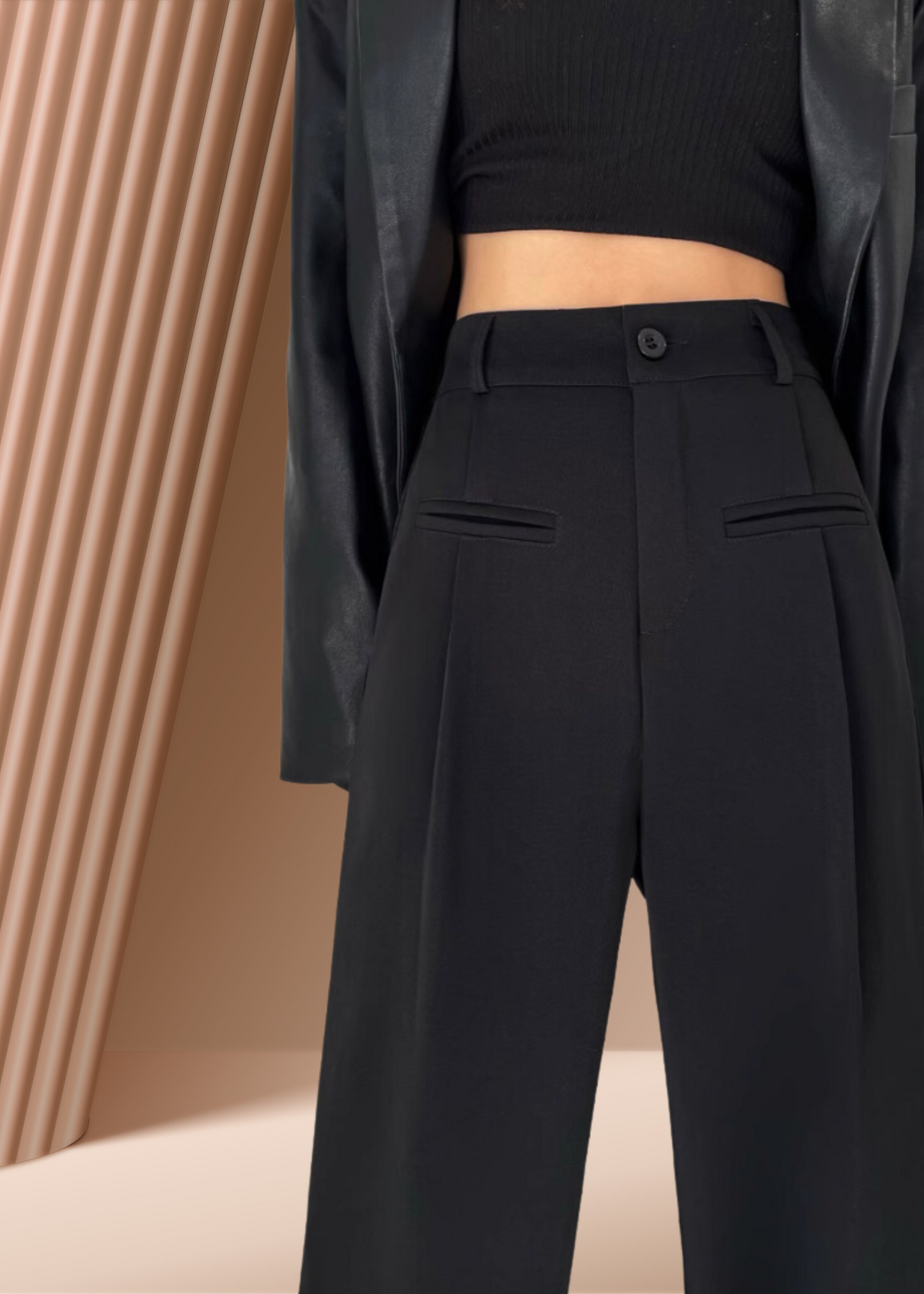 Elegant Wide-Leg High-Waist Trousers